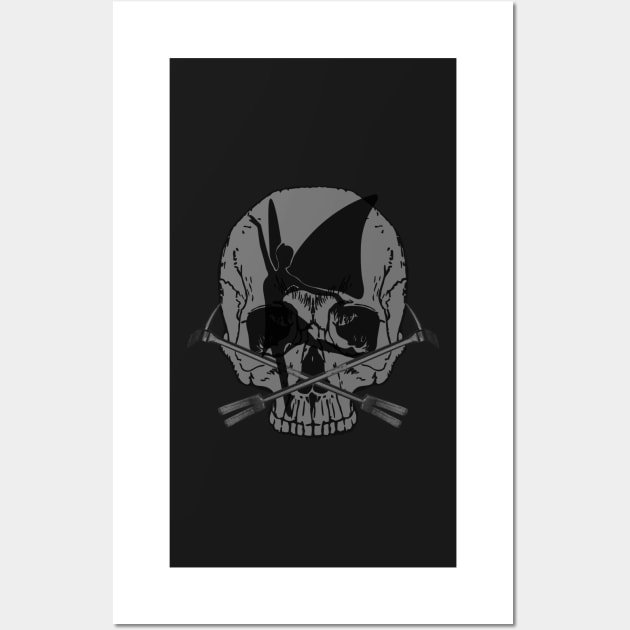 The Jinx Fairy black flag (skull & crossbones) Wall Art by chrisphilbrook